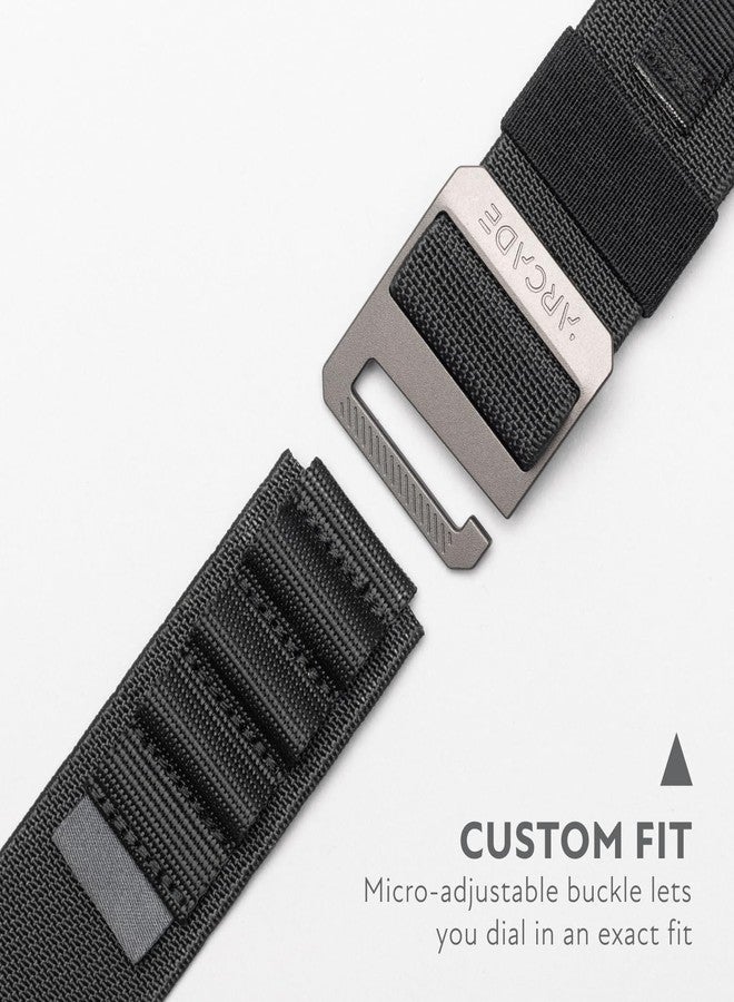 أركايد حزام متعدد الاستخدامات من الألومنيوم من Arcade Belts Hardware - مشبك ألومنيوم منخفض الارتفاع، حزام عمل شديد التحمل، نسيج مطاطي، مانع للانزلاق (أسود، متوسط/كبير) - Image 3