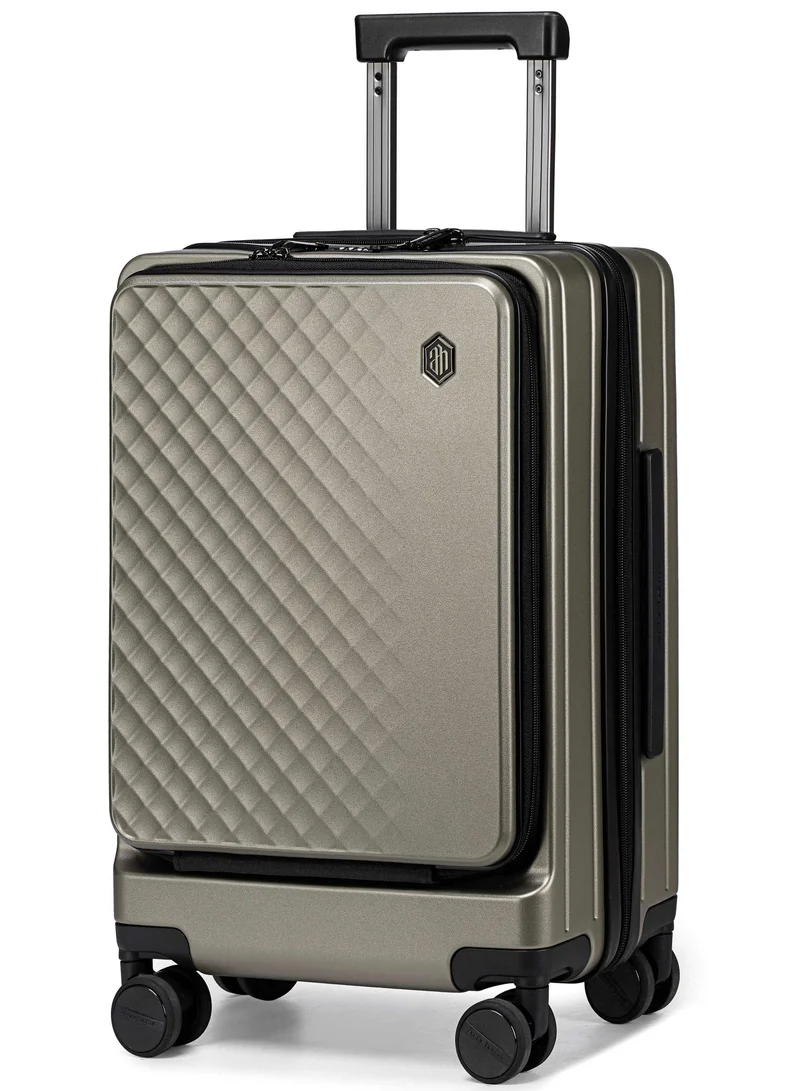 ARCTIC HUNTER Hard Shell Luggage Front-Loading Fashion Carryon Luggage Trolley with TSA Compatible Combination Lock and Safe Zipper, LGX002-20, Gold