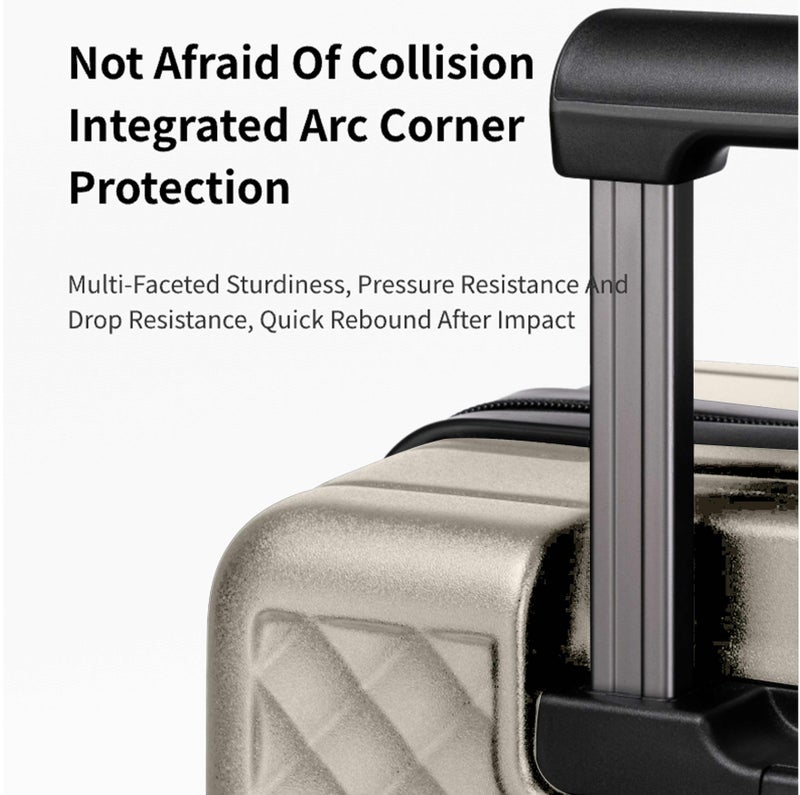 ARCTIC HUNTER Hard Shell Luggage Front-Loading Fashion Carryon Luggage Trolley with TSA Compatible Combination Lock and Safe Zipper, LGX002-20, Gold - Image 3