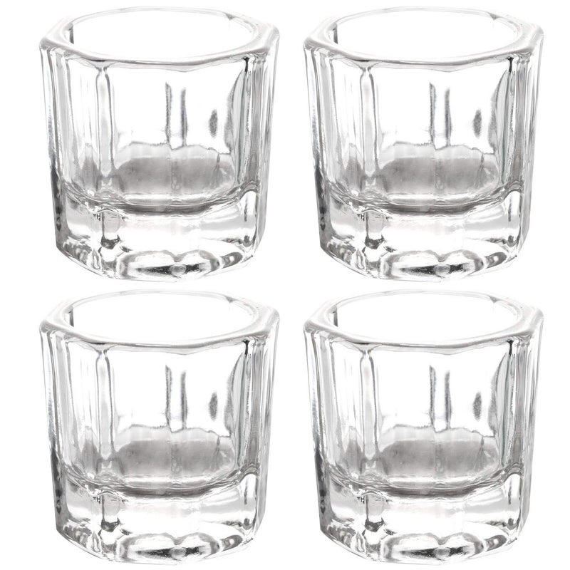 BTYMS 4 Pcs Nail Dappen Dish Nail Crystal Bowl Dapping Dish Glass Crystal Cup for Acrylic Liquid Powder - Image 1