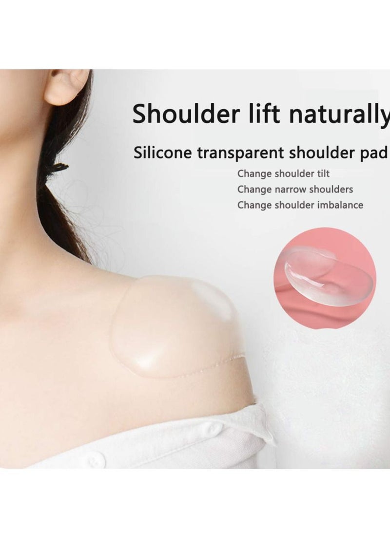 KASTWAVE - Shoulder Pads, 1 Pair of Silicone Soft Non-slip Self-adhesive Invisible Shoulder Brace Pads Right Angle Beauty Shoulder Width Enhancer for Women Men's Suit Jacket Shoulder Support (Transparent) - Image 1