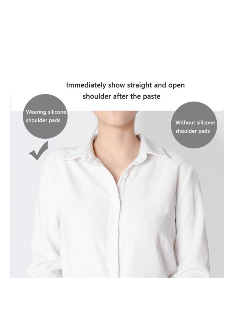 KASTWAVE - Shoulder Pads, 1 Pair of Silicone Soft Non-slip Self-adhesive Invisible Shoulder Brace Pads Right Angle Beauty Shoulder Width Enhancer for Women Men's Suit Jacket Shoulder Support (Transparent) - Image 1