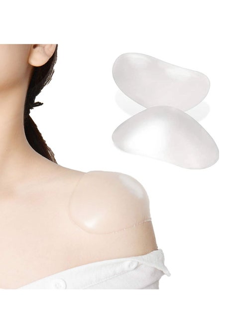 Shoulder Pads, 1 Pair of Silicone Soft Non-slip Self-adhesive Invisible Shoulder Brace Pads Right Angle Beauty Shoulder Width Enhancer for Women Men's Suit Jacket Shoulder Support (Transparent)