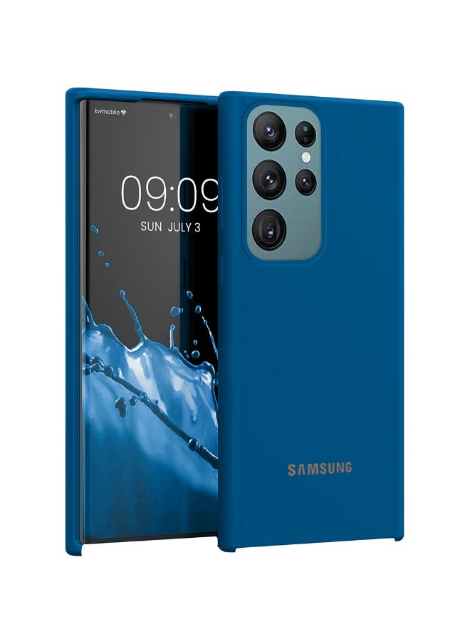 For Samsung Galaxy S23 Ultra Silicone Hard Back Color Cover,From TPU Compatible with Samsung Galaxy S23 Ultra (6.8") (Blue)