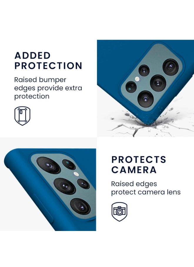 For Samsung Galaxy S23 Ultra Silicone Hard Back Color Cover,From TPU Compatible with Samsung Galaxy S23 Ultra (6.8") (Blue)