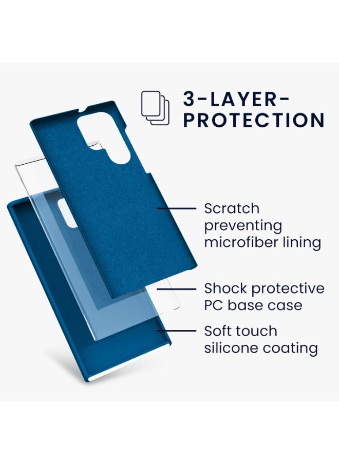 For Samsung Galaxy S23 Ultra Silicone Hard Back Color Cover,From TPU Compatible with Samsung Galaxy S23 Ultra (6.8") (Blue)