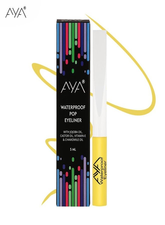 AYA Waterproof Eyeliner 5 ml, Lemon Yellow, Eye-catching Yellow Eyeliner, Easy Application, Matte Finish, Waterproof, Long Lasting, Smudge Proof eyeliner For Eye Makeup - Image 4