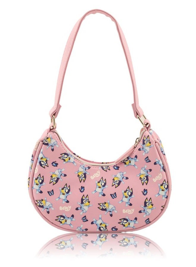 Fast Forward Bluey Hobo Handbag Purse for Girls | Official Crossbody Shoulder Bag with Adjustable Strap | Small PU Leather Toddler Purse, Preschool Handbag, Travel Tote, Everyday Mini Purse for Kids Ages 3+ - Image 1