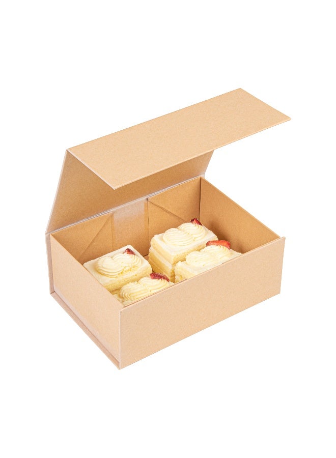 Restaurantware 9 x 6 x 3.5 Inch Magnetic Gift Boxes, 10 Sturdy Collapsible Gift Boxes - For Groomsman And Bridesmaid Proposals, Built-In Lid, Kraft Paper Luxury Storage Boxes, Grease-Resistant - Image 2