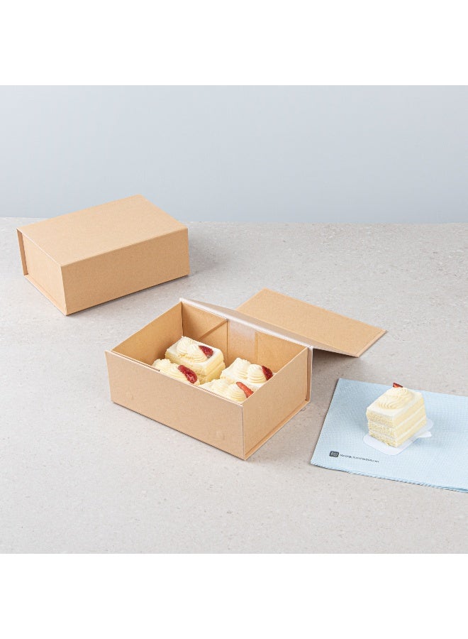 Restaurantware 9 x 6 x 3.5 Inch Magnetic Gift Boxes, 10 Sturdy Collapsible Gift Boxes - For Groomsman And Bridesmaid Proposals, Built-In Lid, Kraft Paper Luxury Storage Boxes, Grease-Resistant - Image 3