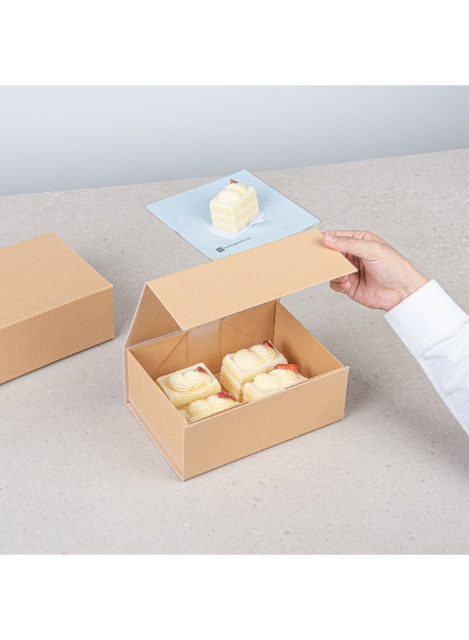 Restaurantware 9 x 6 x 3.5 Inch Magnetic Gift Boxes, 10 Sturdy Collapsible Gift Boxes - For Groomsman And Bridesmaid Proposals, Built-In Lid, Kraft Paper Luxury Storage Boxes, Grease-Resistant - Image 5