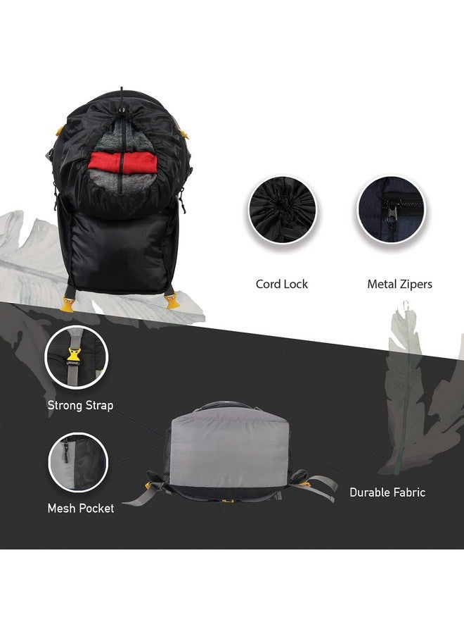 Impulse Impulse 4 Compartment Rucksack Bags 60 Litres Travel Bag For Men Tourist Bags For Travel Backpack For Hiking Trekking Bag For Men Camping Keep Discovering Light Black With 1 Year Warranty One Size - Image 5