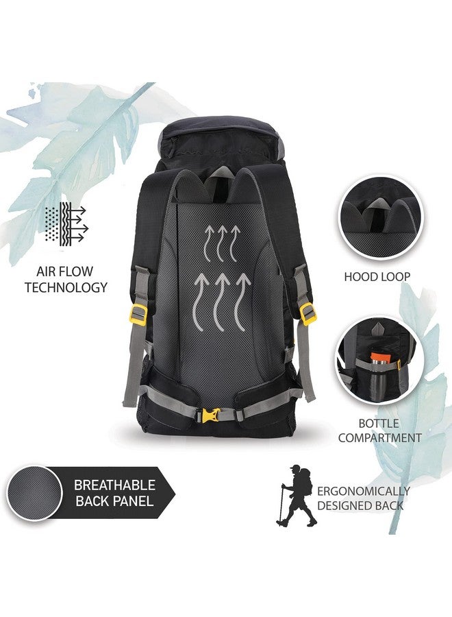Impulse Impulse 4 Compartment Rucksack Bags 60 Litres Travel Bag For Men Tourist Bags For Travel Backpack For Hiking Trekking Bag For Men Camping Keep Discovering Light Black With 1 Year Warranty One Size - Image 3