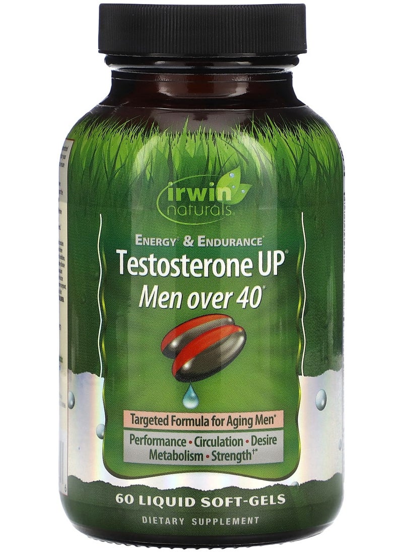 Irwin Naturals - Testosterone UP, Men Over 40, 60 Liquid Soft-Gels - Image 1