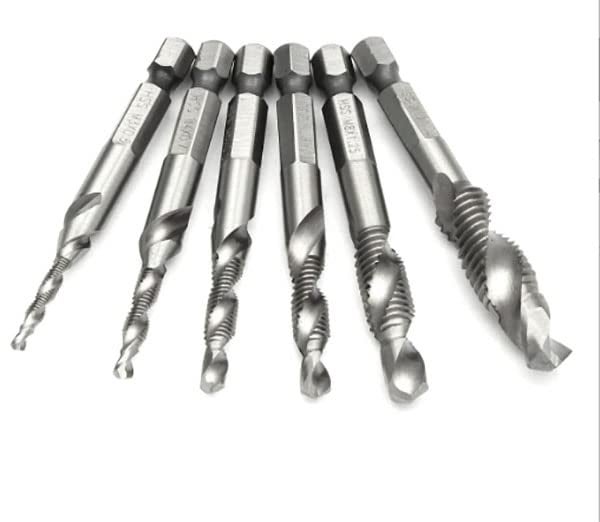 YADAV HSS Imperial 2in1 Combination Drill and Tap Bit Set Fractional 18 to 38 Inch with 14 Inch Hex Shank - Image 1