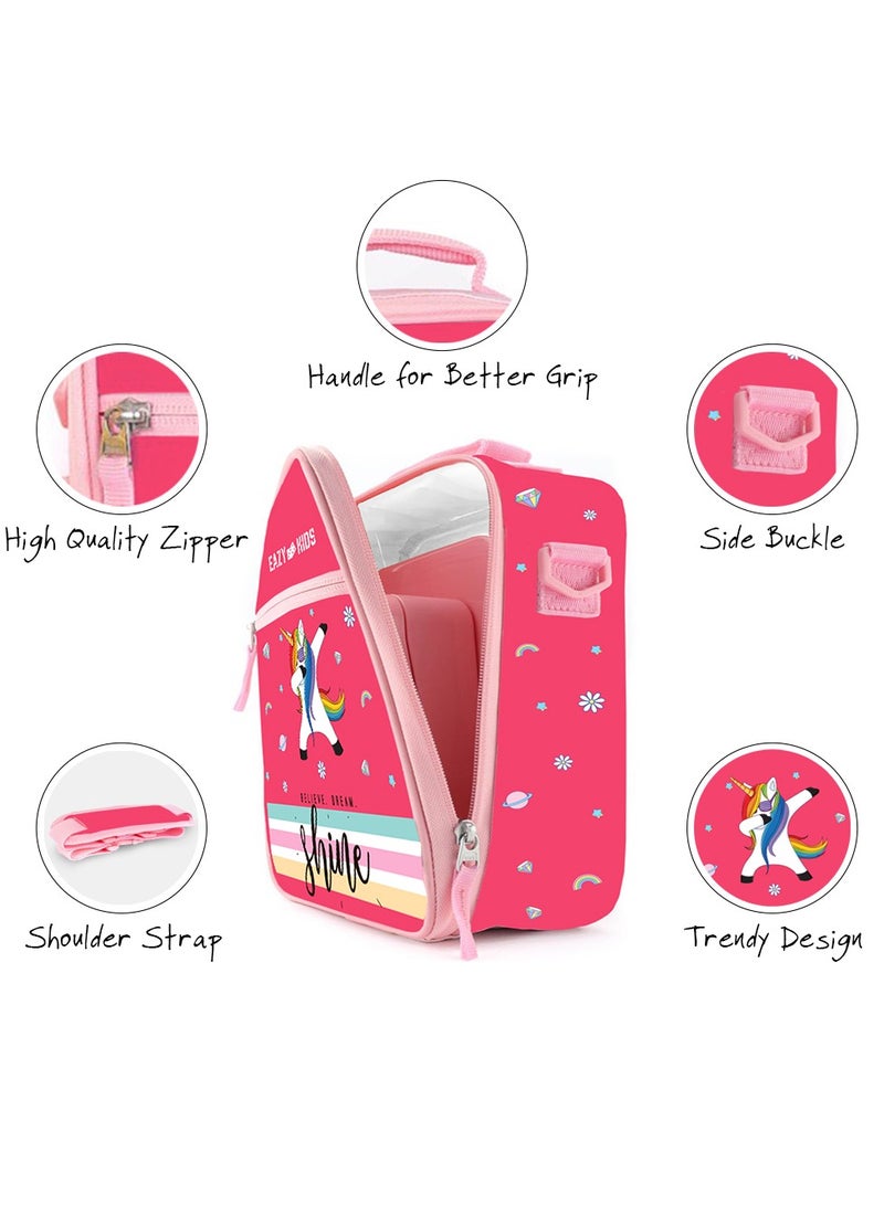 Eazy Kids Bento Boxes with Insulated Lunch Bag Combo - Shine Unicorn Pink - Image 5