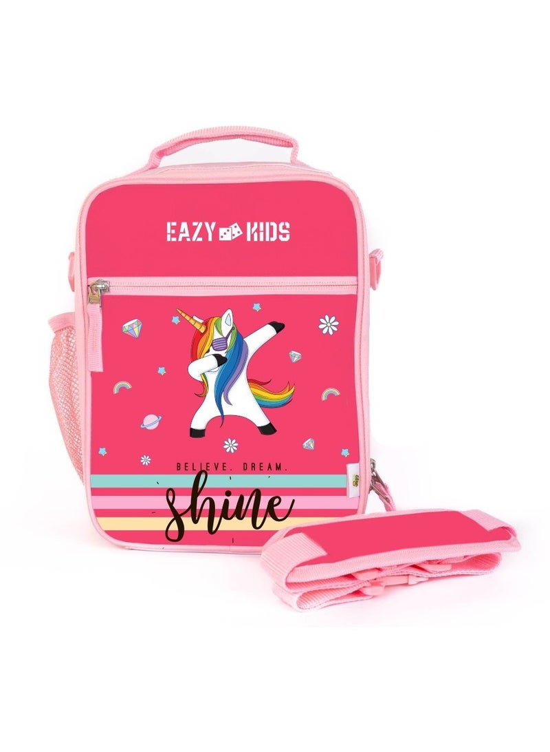 Eazy Kids Bento Boxes with Insulated Lunch Bag Combo - Shine Unicorn Pink - Image 4