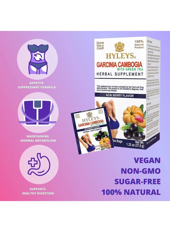 Hyleys Tea Garcinia Cambogia with Acai Berry - 25 bags (100% Natural, Sugar Free, Gluten Free and Non GMO) - Image 2