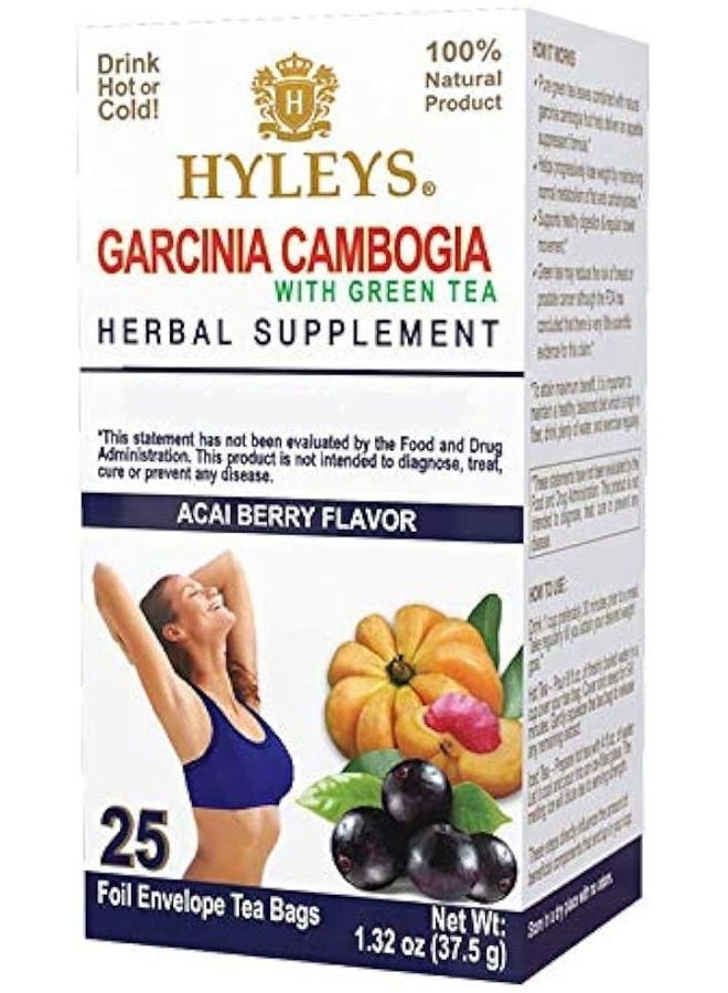 Hyleys Tea Garcinia Cambogia with Acai Berry - 25 bags (100% Natural, Sugar Free, Gluten Free and Non GMO) - Image 1