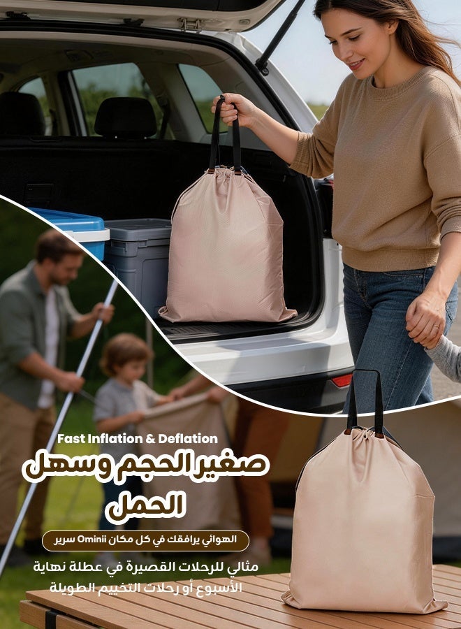 أوميني سرير هوائي مفرد مع مضخة مدمجة، مرتبة قابلة للنفخ للاستخدام المنزلي والتخييم والسفر، تضخيم/تفريغ ذاتي خلال 5 دقائق - Image 5