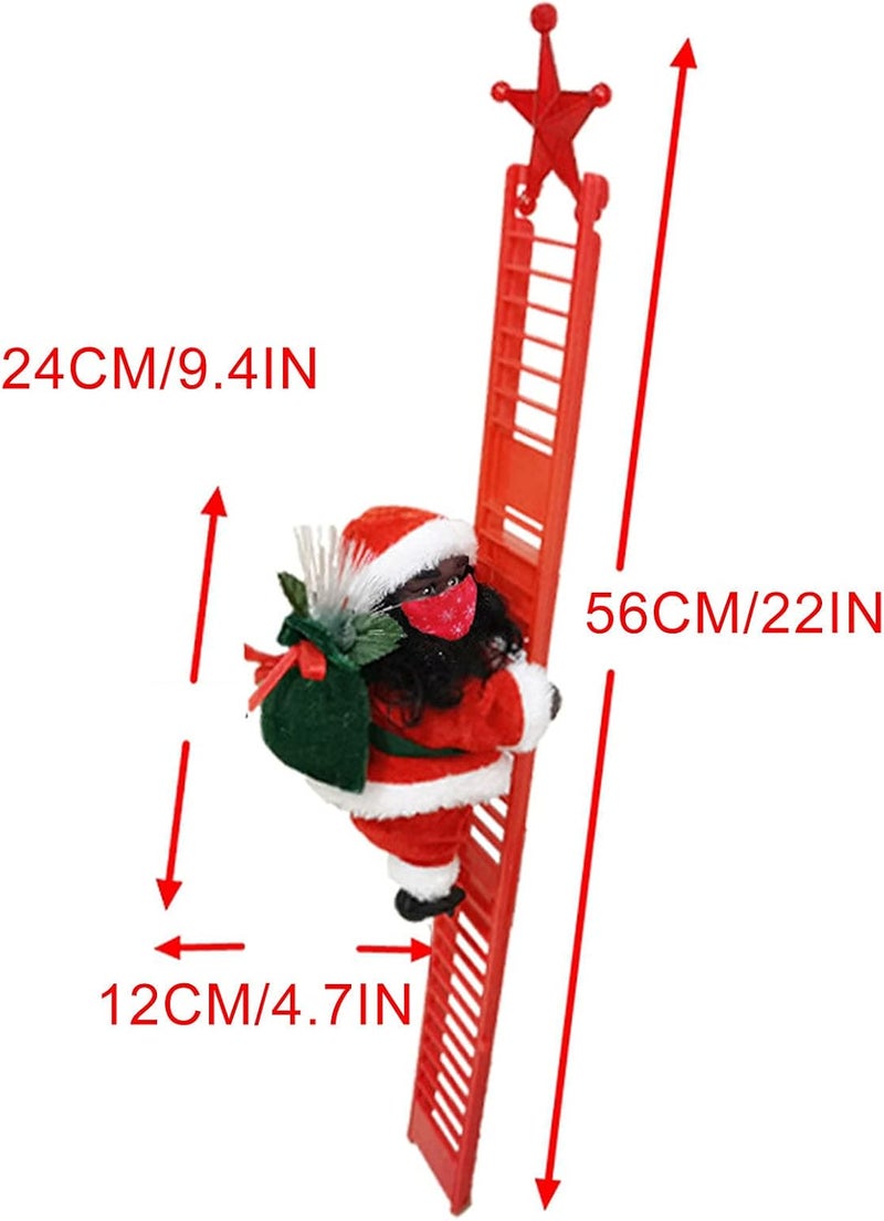 ويوبلز دمية بابا نويل كهربائية متسلقة على خرز، دمية عيد الميلاد المتحركة المعلقة، زينة بابا نويل لعيد الميلاد مع موسيقى، ديكور داخلي وخارجي للحفلات وشجرة المنزل وباب المنزل (#4) - Image 5