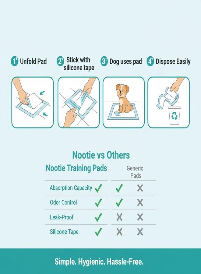Nootie Disposable Pet Training Pads for Puppy | Quick-Dry Surface, Super Absorbent, Leak-Proof, Odour Control, Pee Pads for All Breeds Puppies | 10 Pads (60x90 cm) - Image 4
