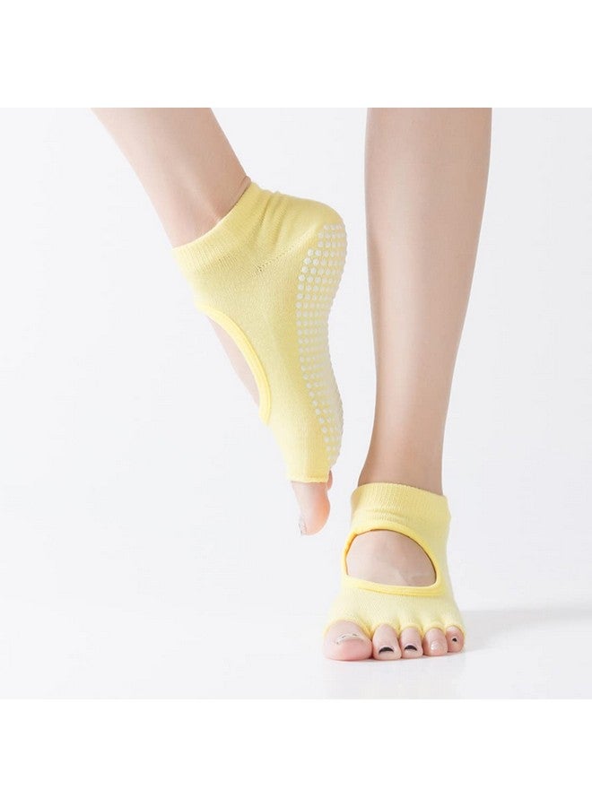 Digital Shoppy Anti-slip Massage Foot Care Tool Yoga Health Silicone Gel Socks Orthopedic For Women (YELLOW) - Image 1