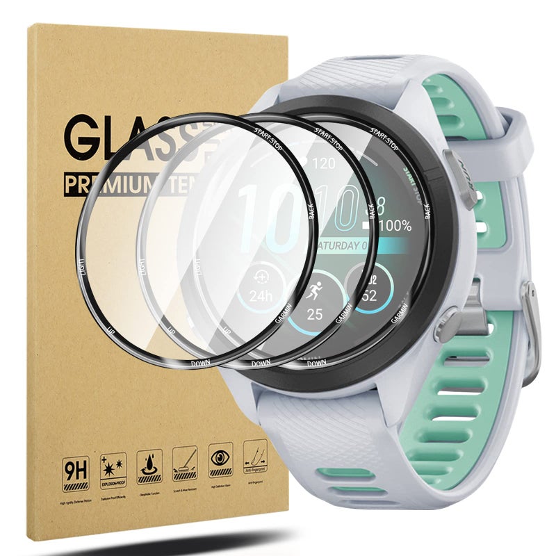 Diruite 3-Pack Screen Protector for Garmin Forerunner 265S, HD Glass, Bubble-Free, Scratch-Resistant, Full Coverage - Image 2