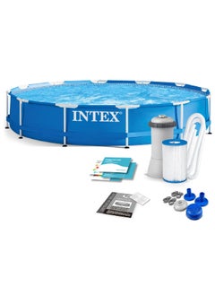 INTEX Round Frame Pool with Filter Pump Blue 6503 L 28212  - Image 2