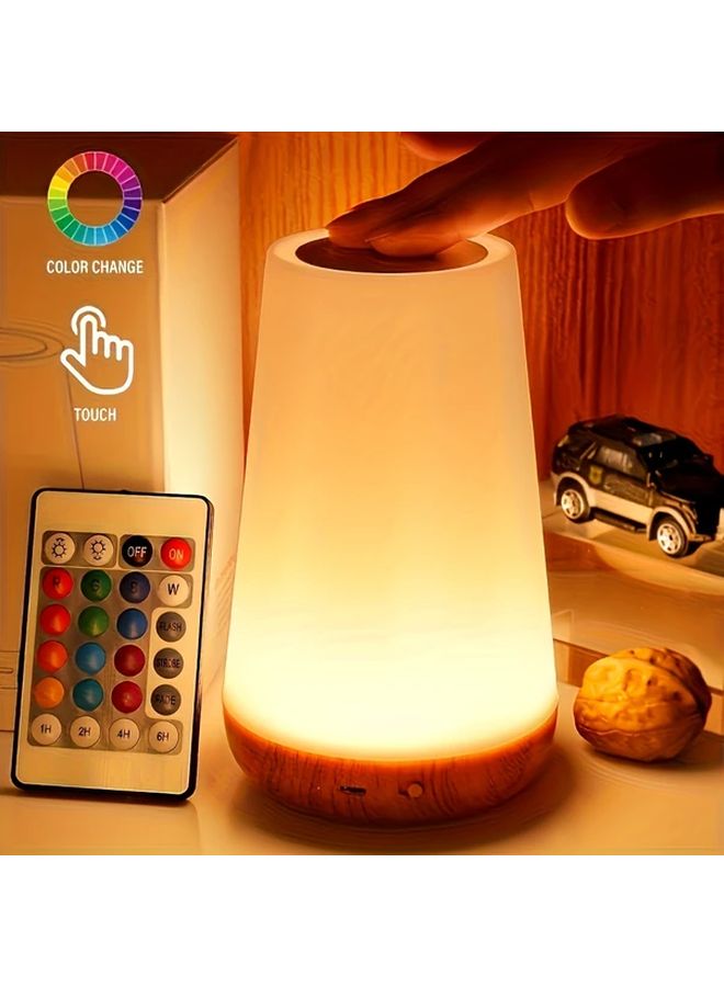 USB Rechargeable Touch Night Light 5 Brightness 13 RGB Colors Dimmable Desk Lamp - Image 1