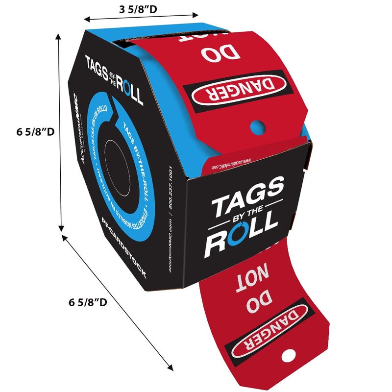 AccuformNMC 100 Safety Tags by-The-Roll, Danger Do Not Operate, US Made OSHA Compliant Tags, Waterproof PF-Cardstock, Resists Tears, 6.25"x3", TAR106 - Image 5