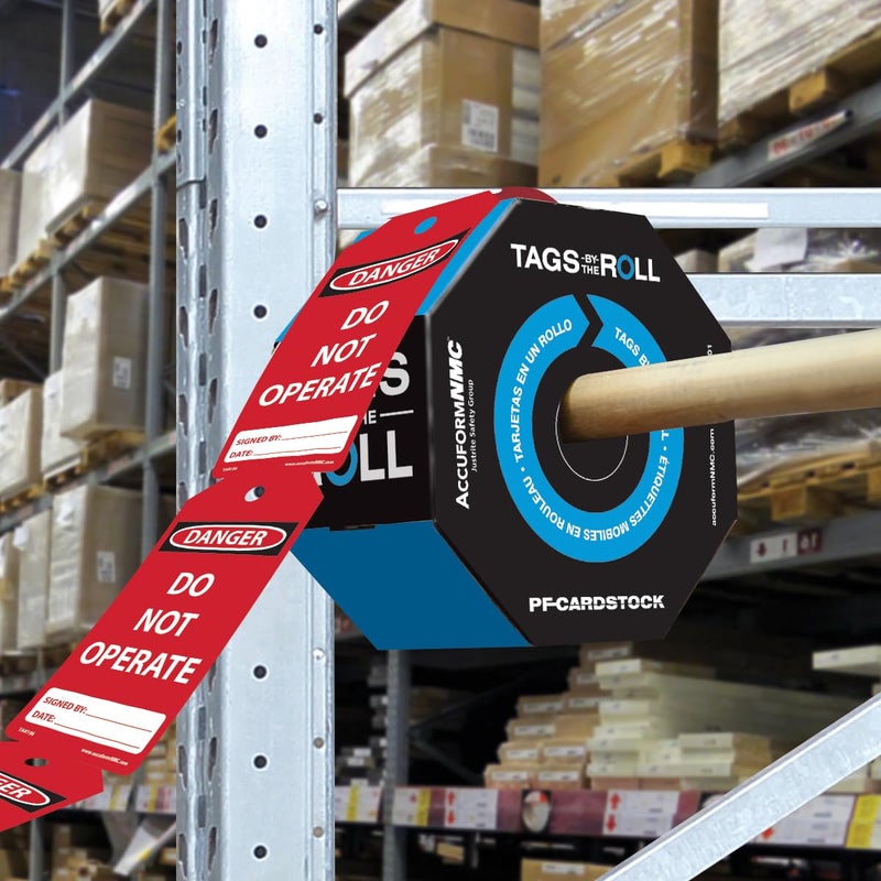 AccuformNMC 100 Safety Tags by-The-Roll, Danger Do Not Operate, US Made OSHA Compliant Tags, Waterproof PF-Cardstock, Resists Tears, 6.25"x3", TAR106 - Image 4