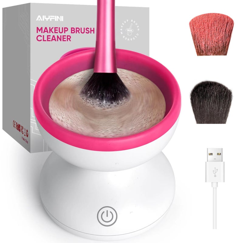 Alyfini Makeup Brush Cleaner Machine-Professional Electric Make up Brushes Cleaner Cleanser Solution for Kabuki Foundation Liquid Powder Face Makeup Self Tanner Brush,Gifts for Women Stocking Stuffers - Image 1