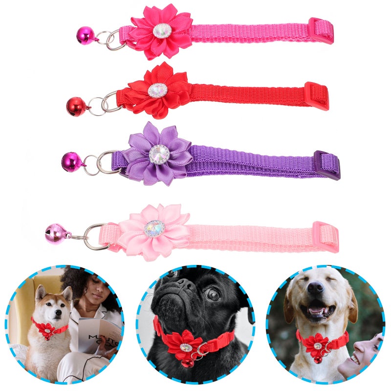 8 Pcs Lovely Pet Collar Adjustable Flower Collar with Metal Buckle Puppy Neck Decors - Image 4