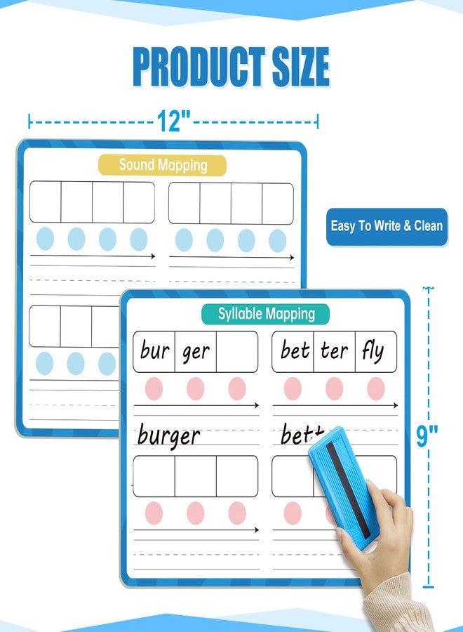 LUHEAGU Phonemic Awareness Dry Erase Board,9" x 12" Double Sided Syllable Small Whiteboard,Speech Games, Letter Sound,Science Reading Manipulative,Preschool Kindergarten Classroom Must Have - Image 4