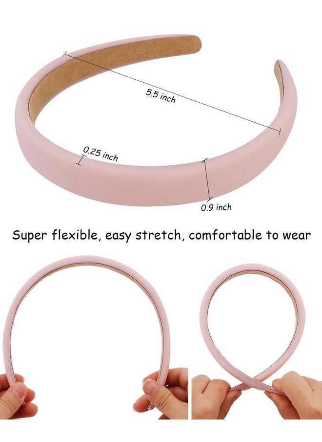 Wecoe - 4 Pack Padded Headbands Fall Headbands For Women Non Slip Soft Thick Comfortable Headbands Cute Brown Black Pink White Neutral Headband Aesthetic Y2K Hair Accessories For Women Girls(Set 7) - Image 1