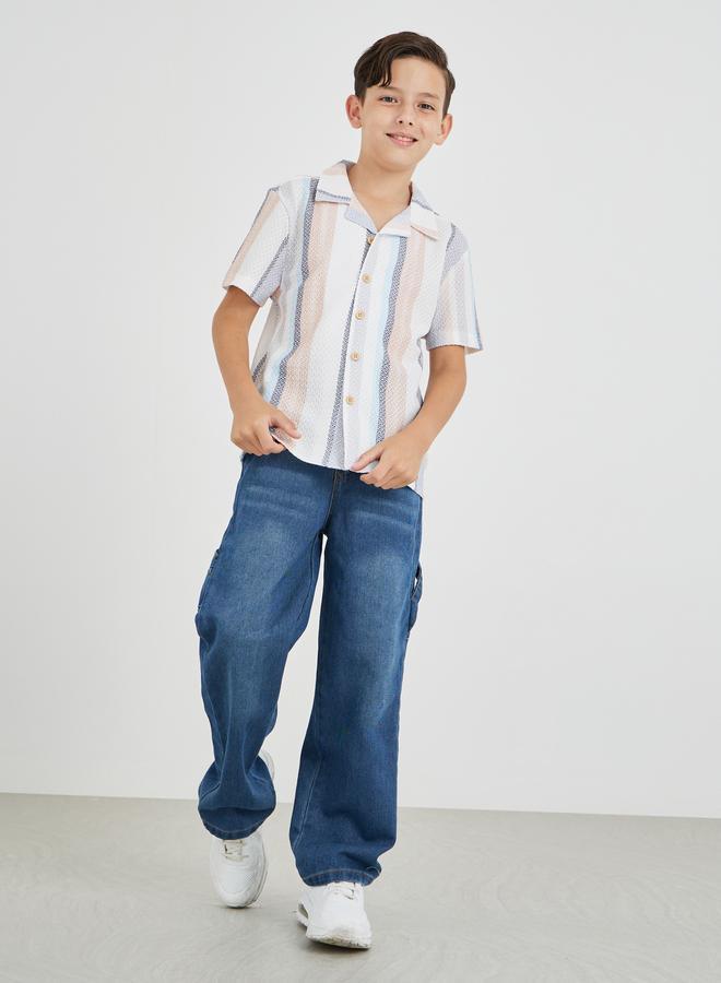 Styli Styli Striped Buttoned Short Sleeve Shirt  - Image 2