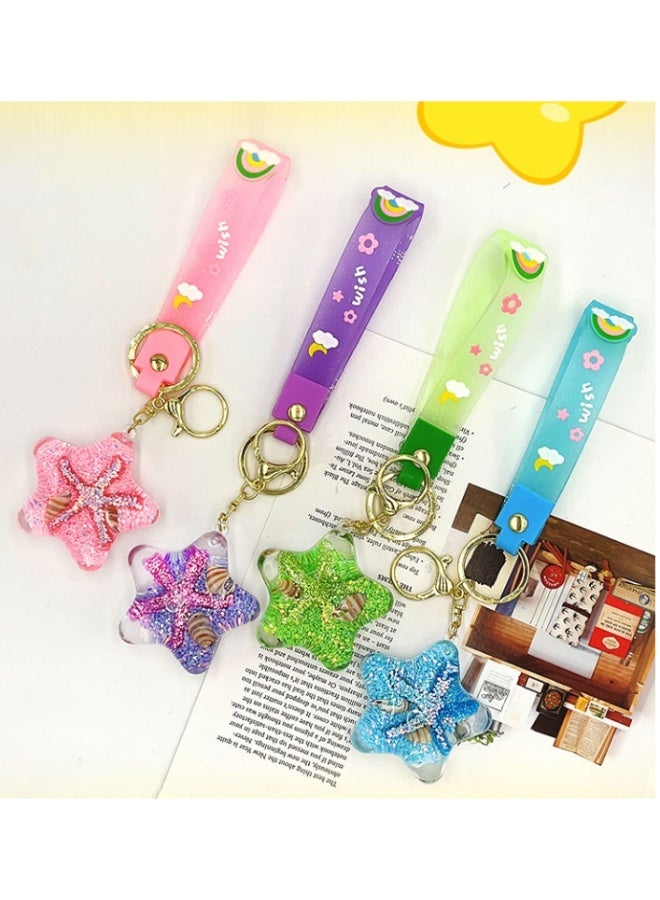 1PCS Ladies and Girls Beautiful Dreamy Keychain Flowing Sand Pendant Metal Keyring Pendant, Creative Jewelry Pendant - Image 4