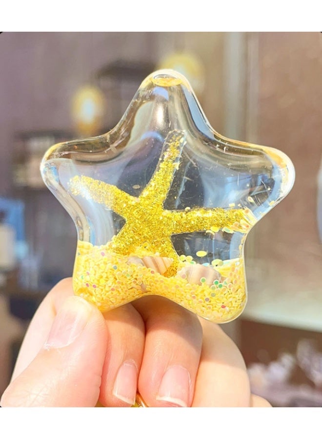 1PCS Ladies and Girls Beautiful Dreamy Keychain Flowing Sand Pendant Metal Keyring Pendant, Creative Jewelry Pendant - Image 3