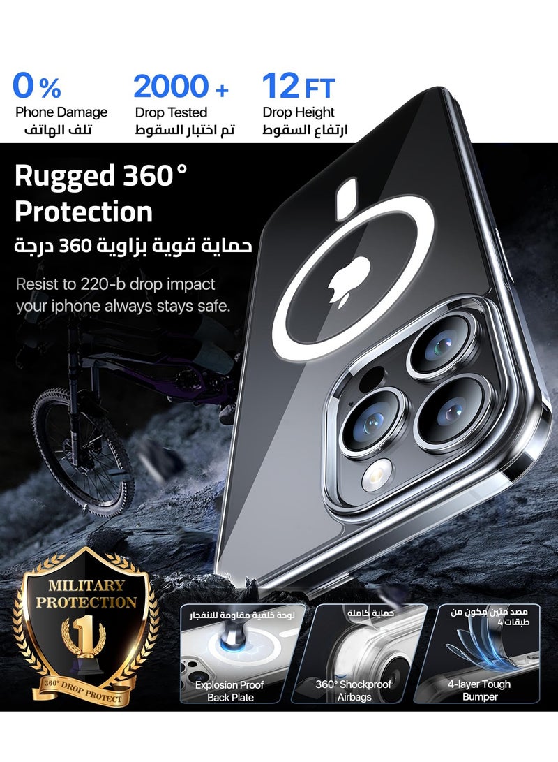 Eligo iPhone 15 Pro Max Magnetic Case Compatible with MagSafe, Ultra Slim Crystal Clear Shockproof Anti-Yellowing Phone Cover, Strong Magnet Protection for Apple 15 Pro Max 2023 Everyday Use - Image 4