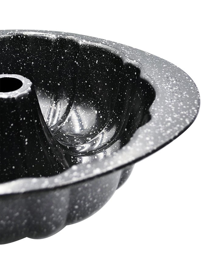 Prestige Granite Stone Fluted Tube Pan 25CM/10-Inch | Heavy Duty Carbon Steel Baking Mold Pan | Black - PR48761 - Image 2