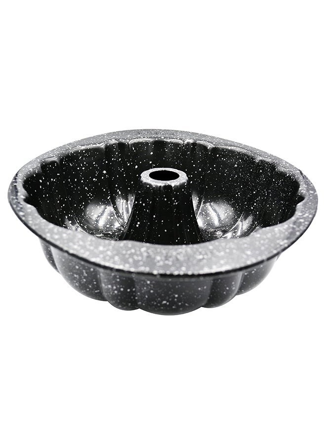 Prestige Granite Stone Fluted Tube Pan 25CM/10-Inch | Heavy Duty Carbon Steel Baking Mold Pan | Black - PR48761 - Image 1