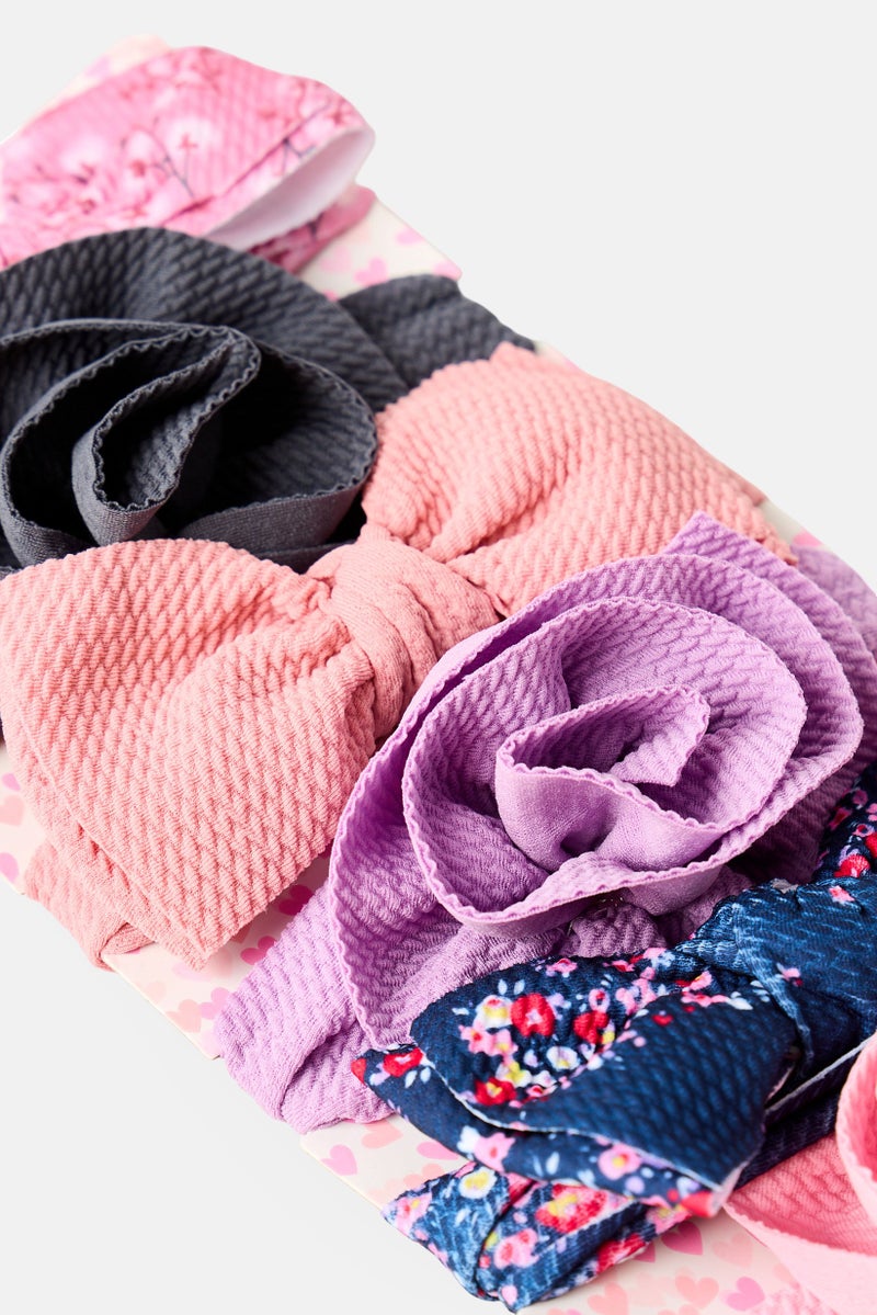 Expressions Toddlers Girl 6 Pieces Textured Headwraps, Multicolor - Image 3