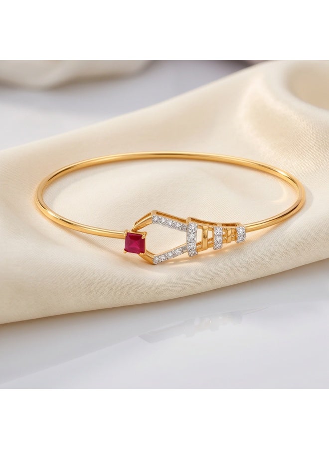 BAFLEH JEWELLERY Luxury Crafted Diamond Bangle Featuring Vibrant Ruby Stones in 18K Yellow Gold by Bafleh Jewellery - Image 1