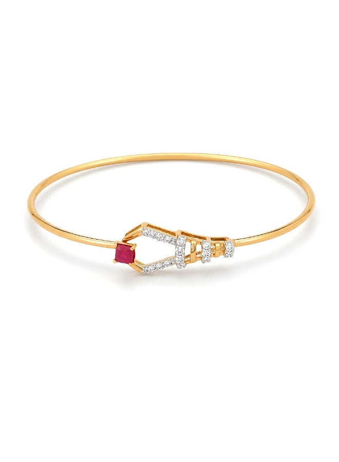 BAFLEH JEWELLERY Luxury Crafted Diamond Bangle Featuring Vibrant Ruby Stones in 18K Yellow Gold by Bafleh Jewellery - Image 5