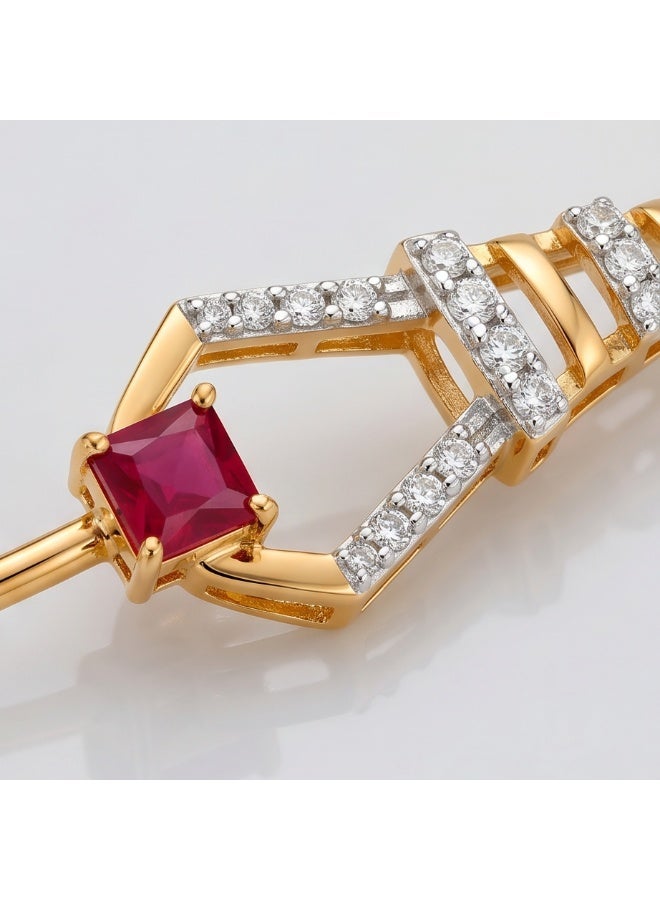 BAFLEH JEWELLERY Luxury Crafted Diamond Bangle Featuring Vibrant Ruby Stones in 18K Yellow Gold by Bafleh Jewellery - Image 2