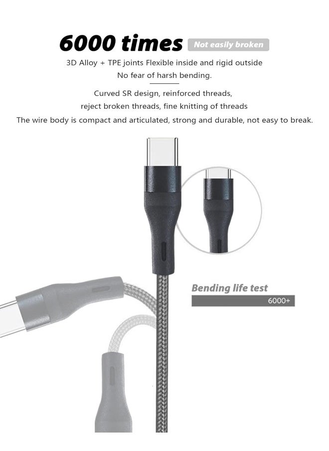 100W USB C to Multi Charging Cable, QC 5A 2-in-1 USB A to C PD Port and 3-in-1 Braided Fast Charging Cord, with Type C/Micro Connectors, Universal Sync Charger Adapter for Laptop/Tablet/Phone