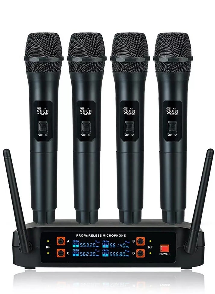 ELTRAZONE Wireless Handheld Microphone – 4-Channel VHF Metal Dynamic Mic with 200ft Range, 8-12 Hour Battery Life, Built-in Noise Reduction – Ideal for Home Karaoke, TV Singing, Outdoor Audio, Parties, Weddings, Meetings, Church, and Events  - Image 1
