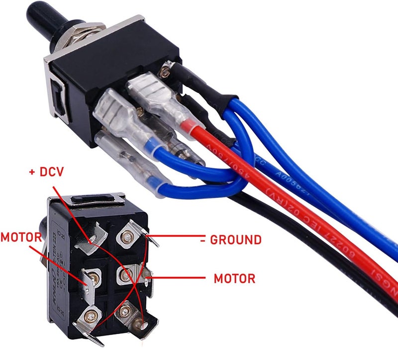 TWTADE Waterproof Momentary Reverse Polarity Switch 12V 10 Amps DC Motor Control - Image 5