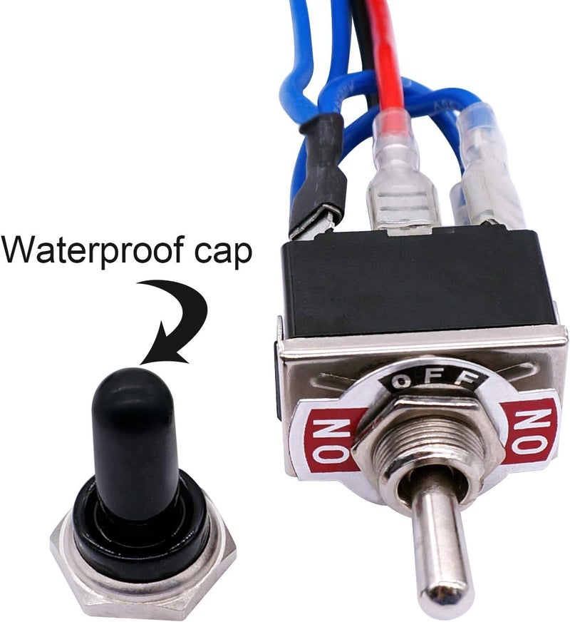 TWTADE Waterproof Momentary Reverse Polarity Switch 12V 10 Amps DC Motor Control - Image 3